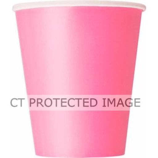 9 0z  Hot Pink   Cups  Pk14