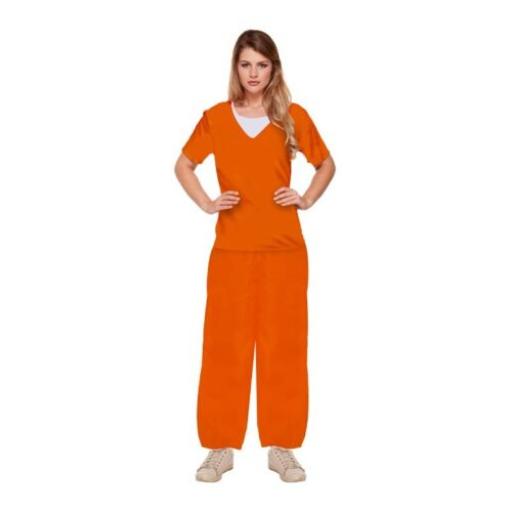 Prisoner Overalls  Adult Costume Includes Top And Trousers