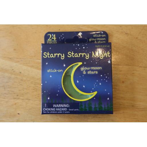 Pk 24  Starry Night Stick on Glow in the Dark Moon and Stars