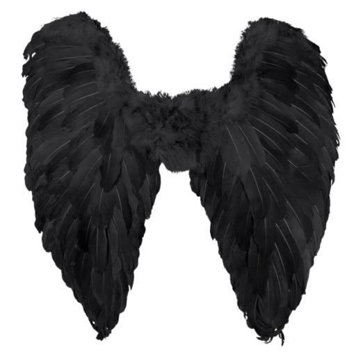 Dark Angel wings folded black (65 x 65 cm)