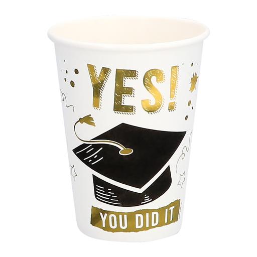 8 Paper cups 'YES YOU DID IT