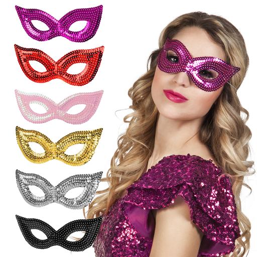Eyemask Sequins Red