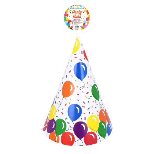 Balloon Party Cone Hat DIY 6-Pack (16.5cm)