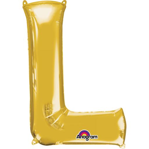 Letter L Gold Mini shape Foil Balloons 16"/"40cm