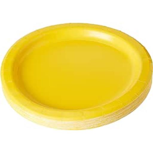 Neon Yellow Party Plates, Pack of 20   17.1Cm