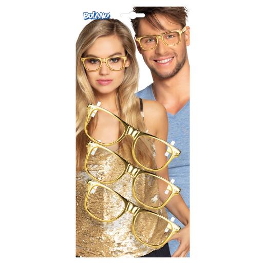 3 Party Glasses Gold