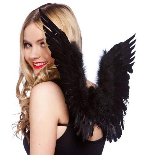 Feather Wings Black Small 36cm X 60cm