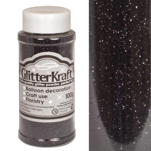 Glitter Kraft Fine Glitter 100g Bottle Black Quartz