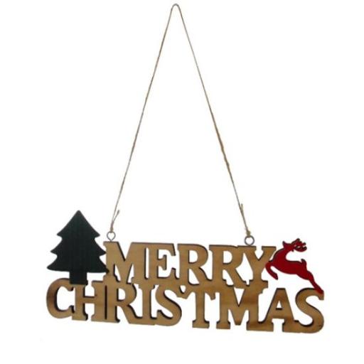 25 Wooden Merry Christmas Hanging Signe