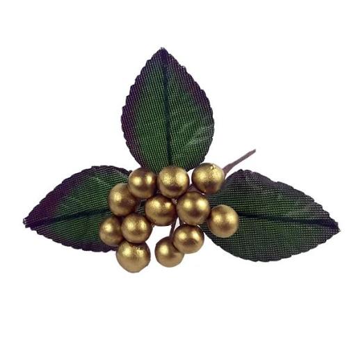 Gold Xmas   Berries 10cm