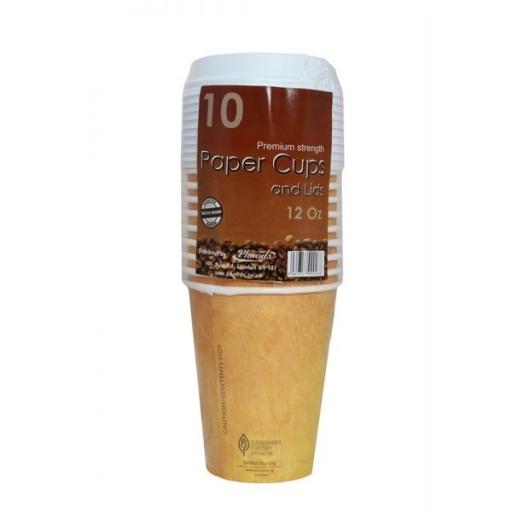 Paper Cups With Reclosable Lids 10pk