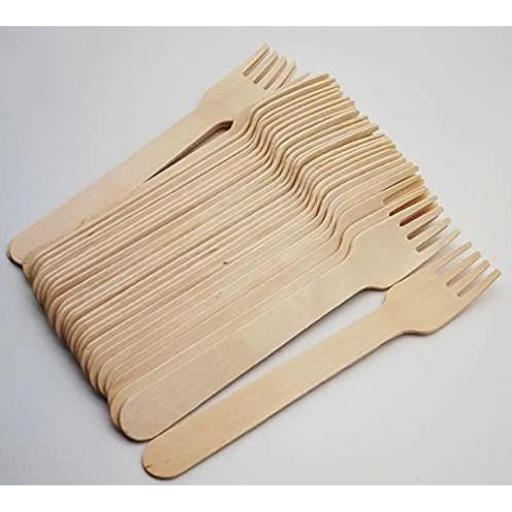 Wooden Compostable Forks 100pcs