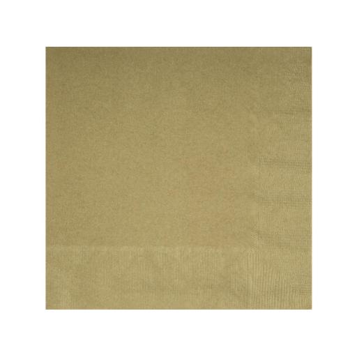 Gold Paper Bev.  Napkins 20pk