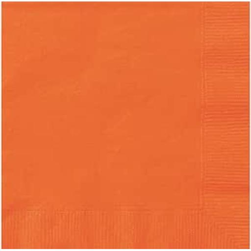 Pumpkin Orange Classic Solid Luncheon Napkins 20pk