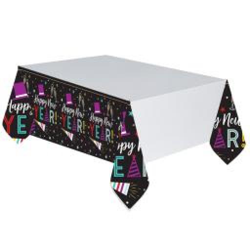 Happy New Year Plastic Table Covers 1.37m x 2.59m 3pcs