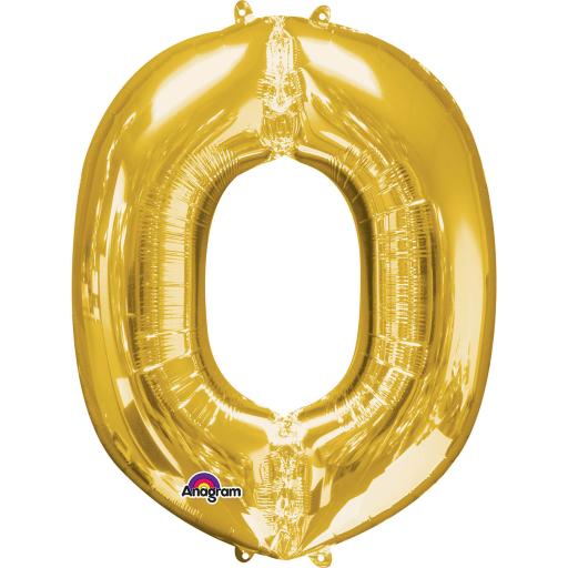 Letter O Gold Minishape Foil Balloons 16"/"40cm
