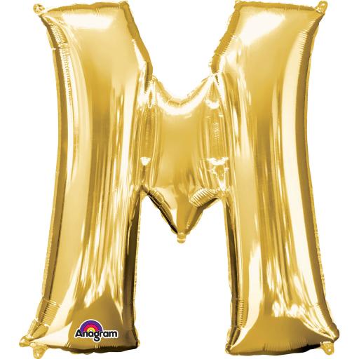 Balloon Air-Filled  Letter M Gold 16in