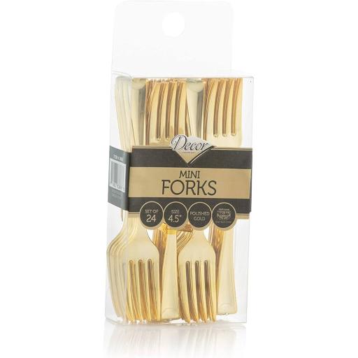 Set Of 24pcs Gold Mini Forks