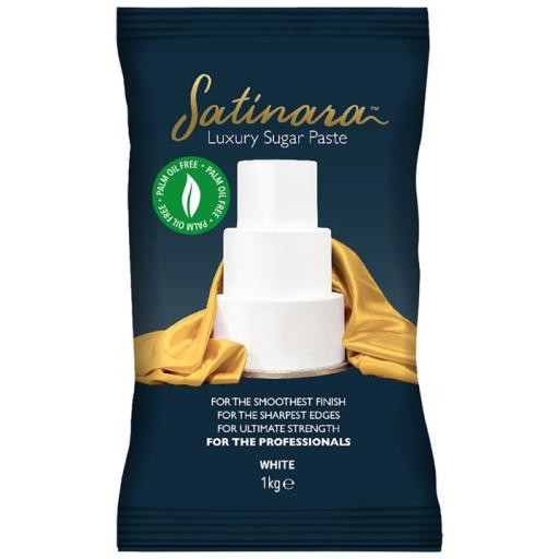 Satinara Palm Free Luxury Sugar Paste - White - 1kg