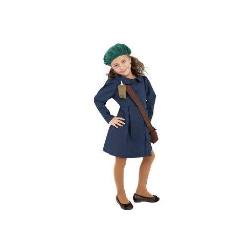 World War II Evacuee Girl Costume Large Size Age 10-12