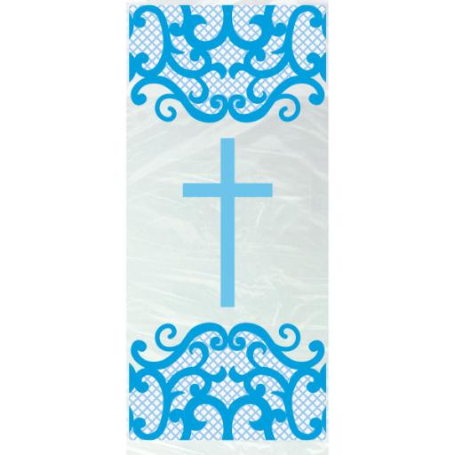 Fancy Blue Cross Cellophane Bags, 5″x11″, 20ct