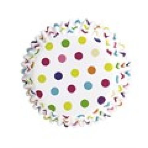 Cupcake  Cases Foil  Lined- Multicolour Polka  Dots PK/30