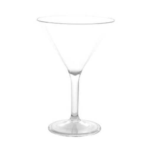 6 Disposable Clear Plastic Martini Goblets 175ml