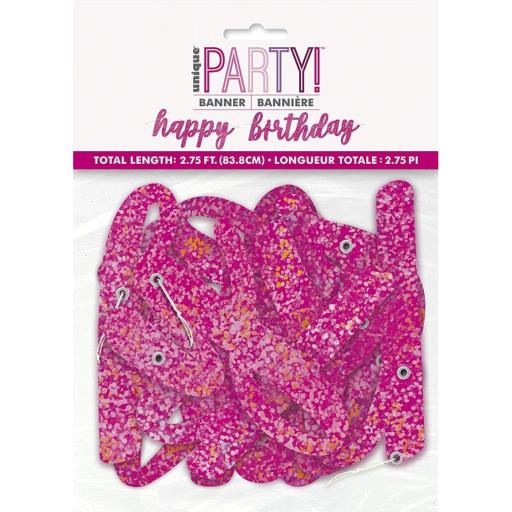 Glitz Pink B-day Letter Banner 2.75ft