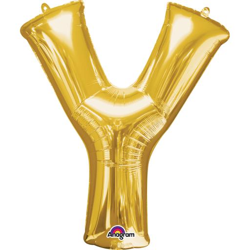 Balloon Air-Filled Letter  Y Gold 16in