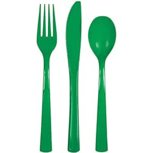 Unique Emerald Green Plastic Cutlery