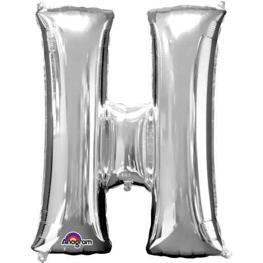 Balloon Air-Filled Letter H Silver 16in