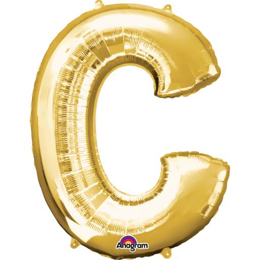 Balloon Air-Filled Letter  C Gold 16in