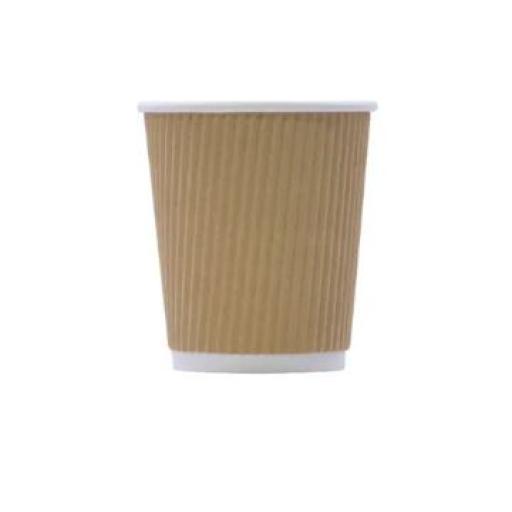 Brown Kraft  Ripple Coffee  Cups 25pk