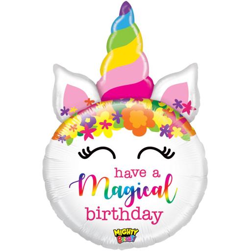 33inch Foil Balloon  Shape Mighty Birthday Unicorn