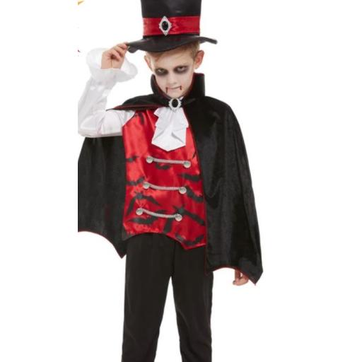 Vampire Costume, Boys, Black, M - Age 7-9 years