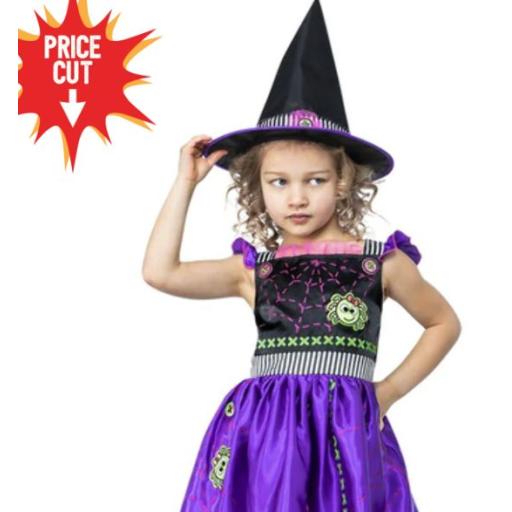 Stitch Witch Costume, Dress & Hat Size 4-6 Years