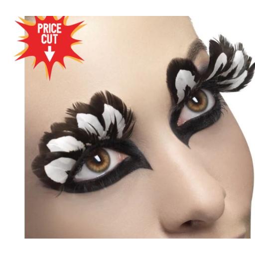 Eyelashes, Feather, Brown, Contains Glue