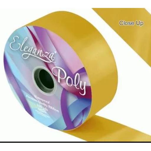 Eleganza Poly Ribbon 50mm x 91m  Gold