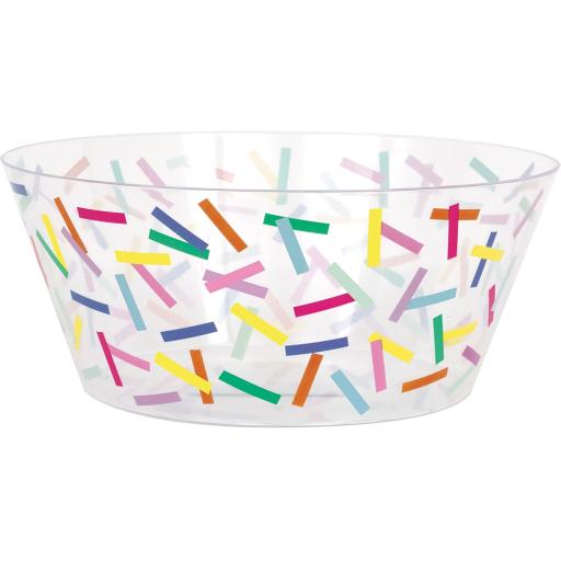 Pink Sprinkle Plastic Serving Bowl