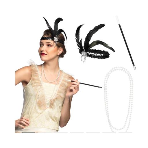 Set Flapper (headband, necklace and cigarette holder)