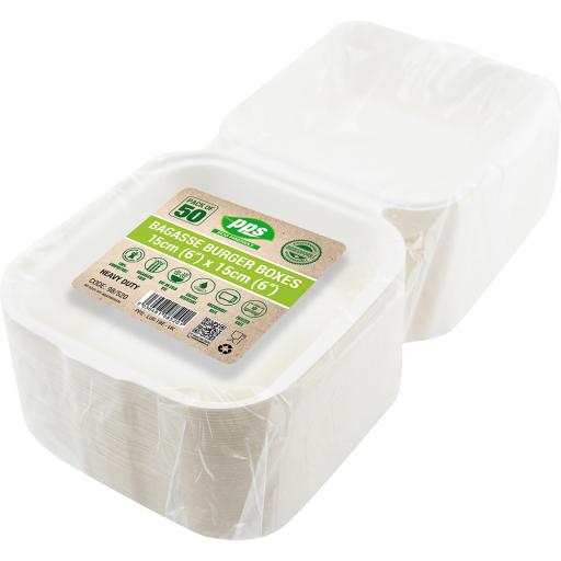 10 Bagasse Burger Box 9" X6"