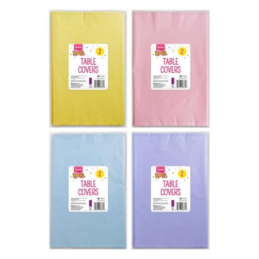 Colourful Plastic Table Covers 2pk