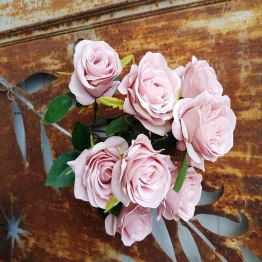 37 Cm Rose And Foliage Bush Pink