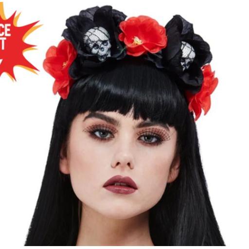 Skull Roses Headband