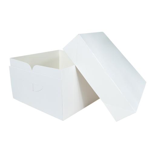 10in Cake Box & Lid White Stapleless