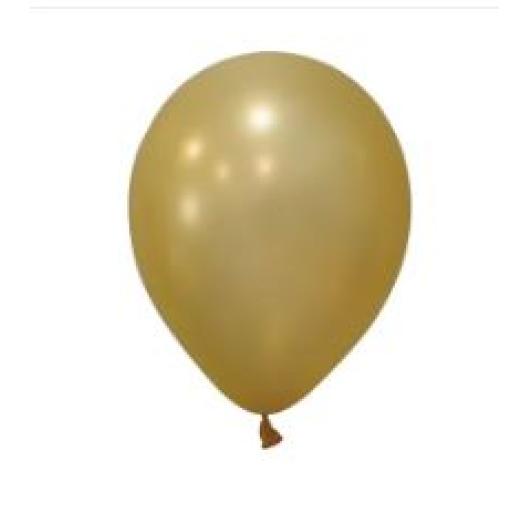 Gold Metallic Latex Balloon - 12 inch - Pk 50