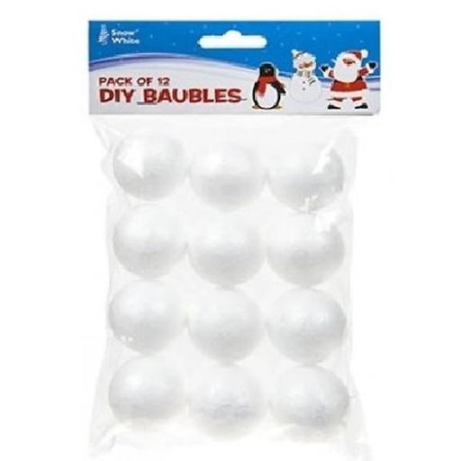 Pack Of 12 Make Decorate Your Own Polyfoam Mini Christmas Tree Baubles 3.6cm