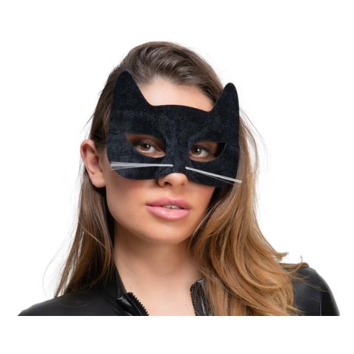 Black Velour Cat Mask