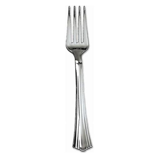 Pack of 15 Premium Plastic Dark Silver Colour Forks Tableware Reusable