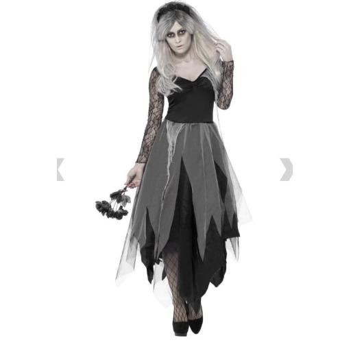 Graveyard Bride Costume, Black Size Medium